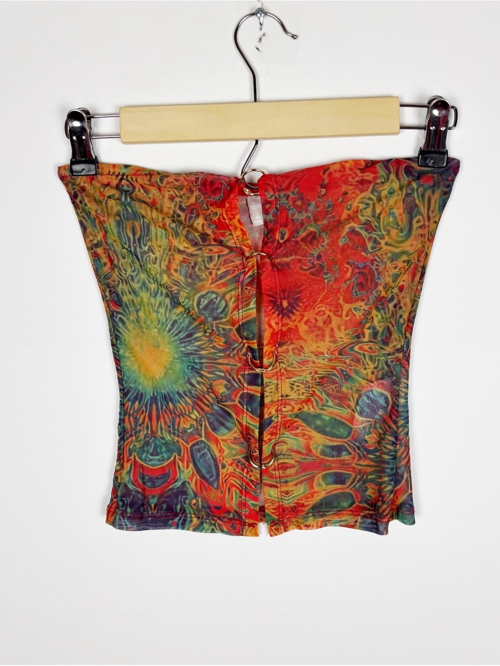 MUSERA Ring Bandeau Top Size XS  Mesh Y2K Festival Rave